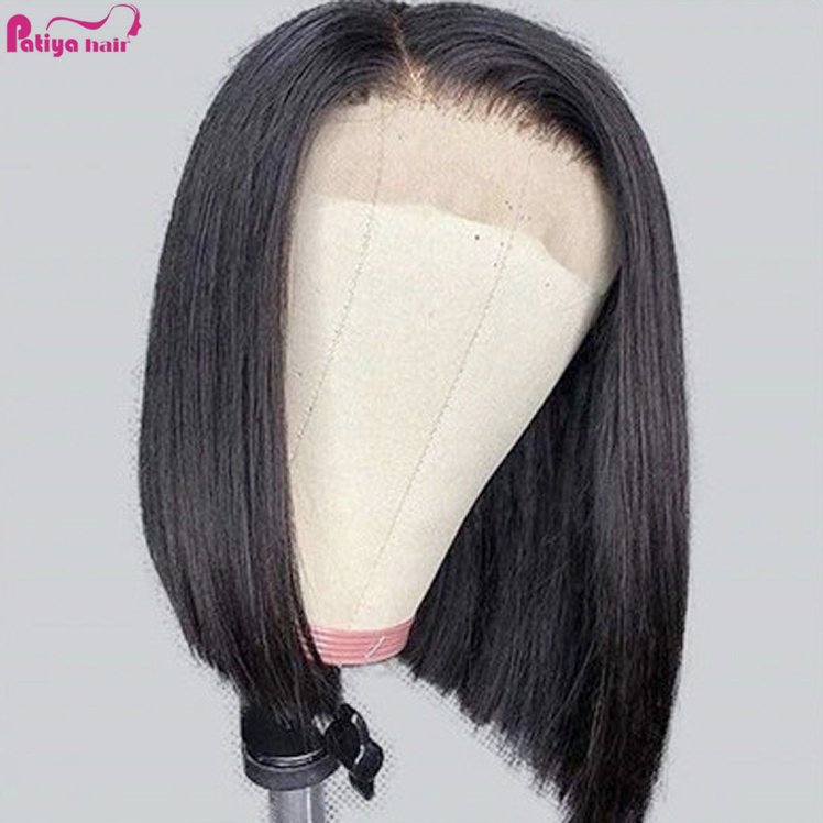 Short Bob Wig Pre Plucked Natural Black Brazilian Remy Straight Human Hair Wigs For Women Transparent Lace Front Bob Wigs Sale