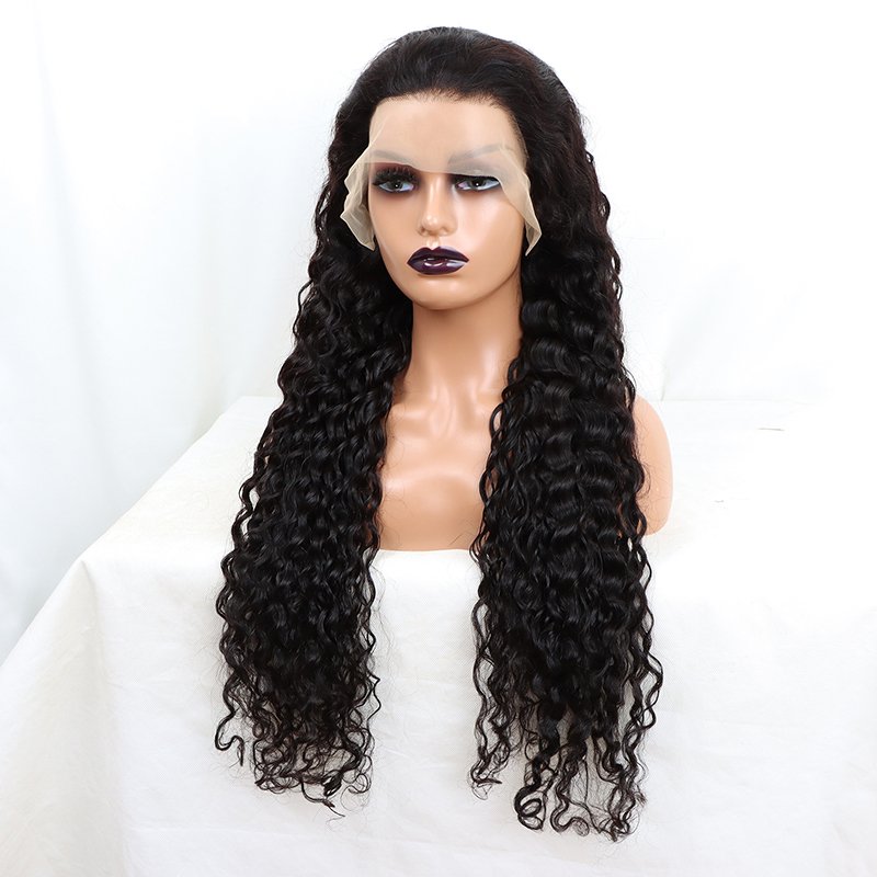 30 inch human hair wig hd lace front 13*4 water wave wigs