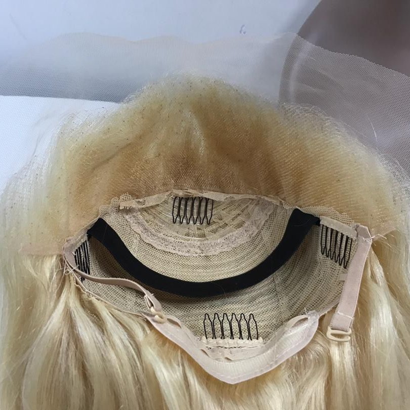 Frontal Human Hair Wig Raw Virgin Hair 100% Vietnamese Hair Unprocessed Cuticle Aligned Blond 613 Straight Best Quality