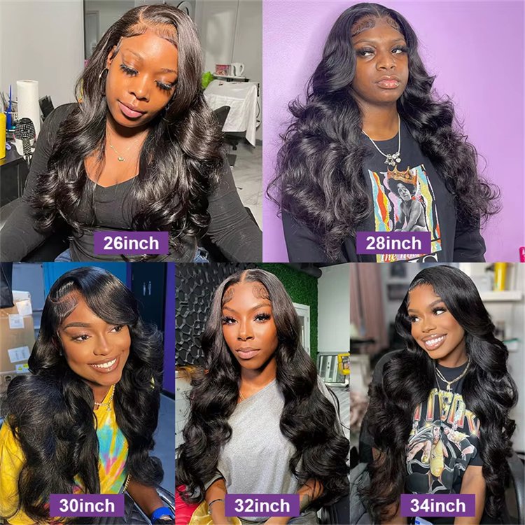 13x4 13x6 HD Transparent Lace Front Human Hair Wigs Brazilian Remy 40 Inch Body Wave 360 Full Lace Frontal Wig For Black Women