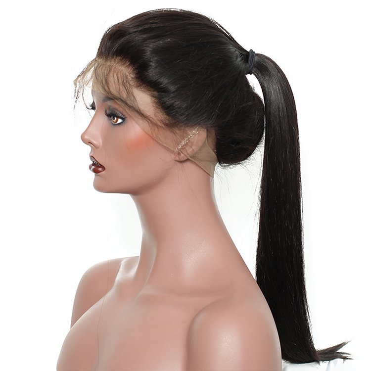 Lace Frontal Wig Lace Closure Human Hair Wig Straight Virgin 180% Density Hd Lace Front Wig Transparent Raw Indian Natural Long