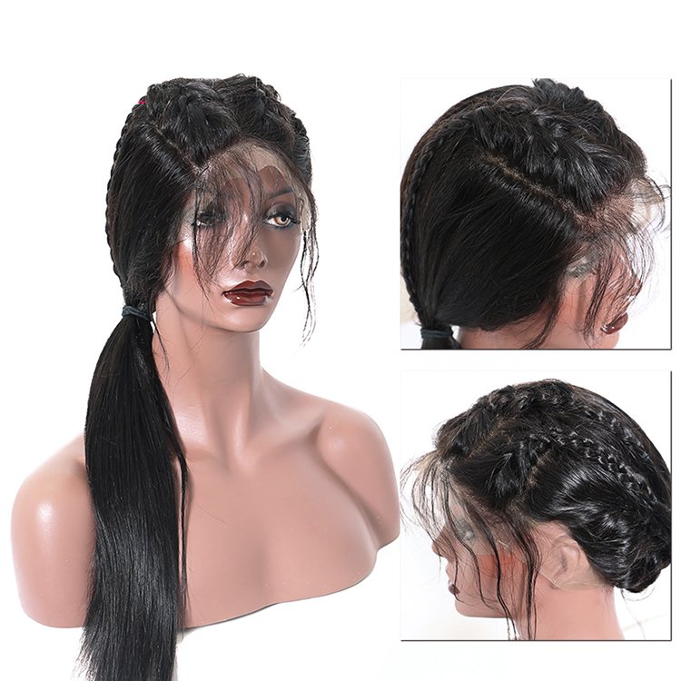Lace Frontal Wig Lace Closure Human Hair Wig Straight Virgin 180% Density Hd Lace Front Wig Transparent Raw Indian Natural Long