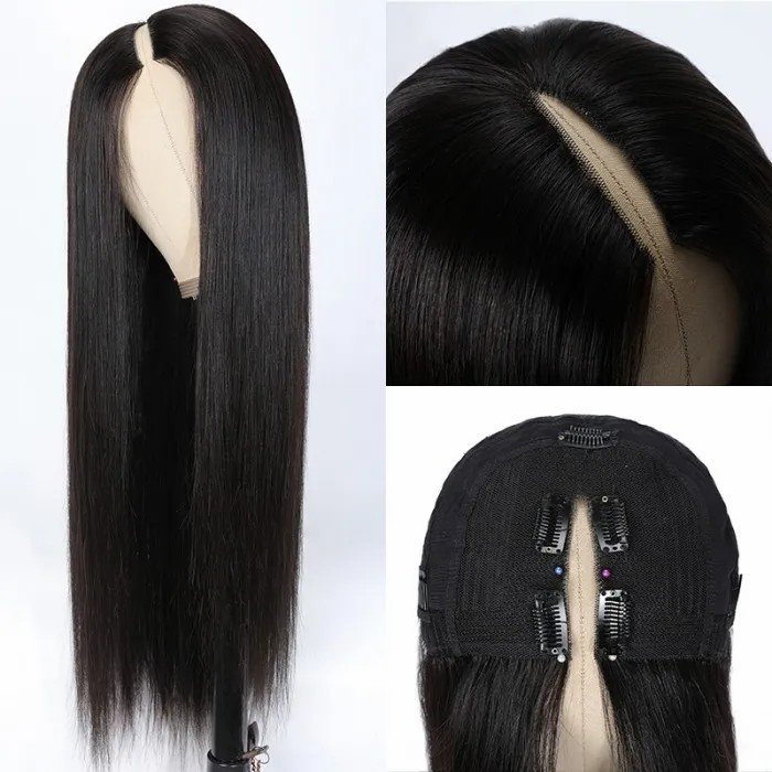Brazilian Body Wave Wig Vnedors,150% 180% Density V Part Wigs Human Hair,Glueless Full Machine Made V Part Wig For Black Women