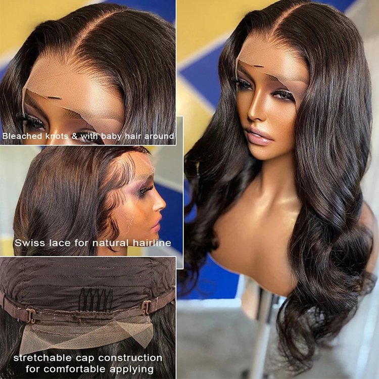 Cheap HD Transparent Full Lace Front Human Hair Wigs for Black Women Raw Indian Body Wave Human Hair 13x4 13x6 Lace Frontal Wigs