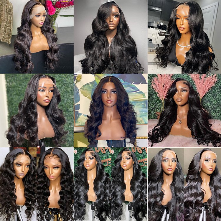 Wholesale Raw Indian Virgin Natural 180% Density Human Hair Hd Full Lace Frontal Wig Transparent Lace Front Human Hair Wigs