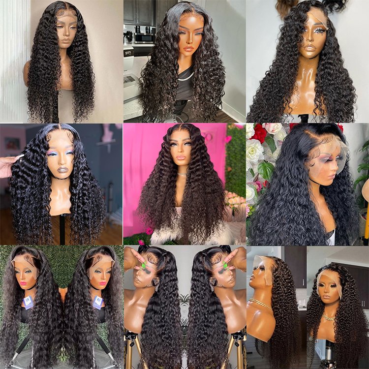 Wholesale Raw Indian Virgin Natural 180% Density Human Hair Hd Full Lace Frontal Wig Transparent Lace Front Human Hair Wigs