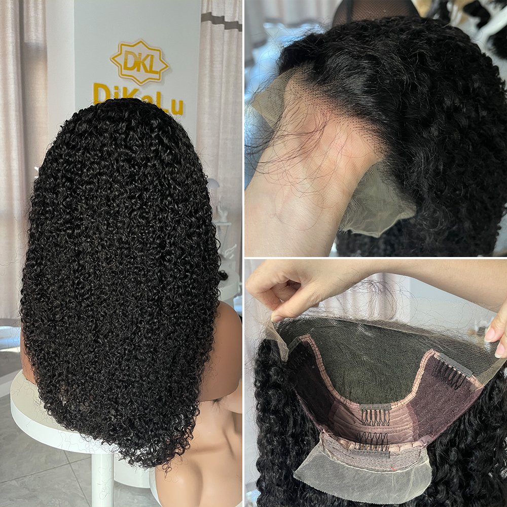 Kinky Curly Short Bob Wig 13x4 Lace Front Wig Frontal Human Hair Wigs For Women Jerry Curly Brazilian Pre Plucked With Baby Hair