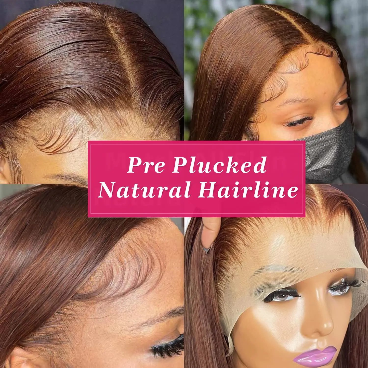 30 Inch Bone Straight Colored Chocolate Brown Lace Front Human Hair Wigs For Women 13x4 HD Transparent Lace Frontal Wig On Sale
