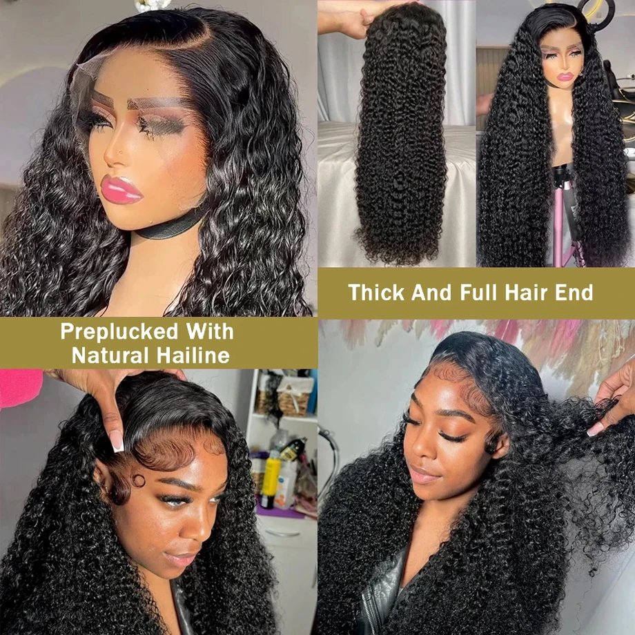 Wholesale Afro Kinky Curly Half Wig 13x4 Transparent Lace Human Hair Wigs 12a Grade Brazilian Virgin Hair Lace Front Wigs Vendor