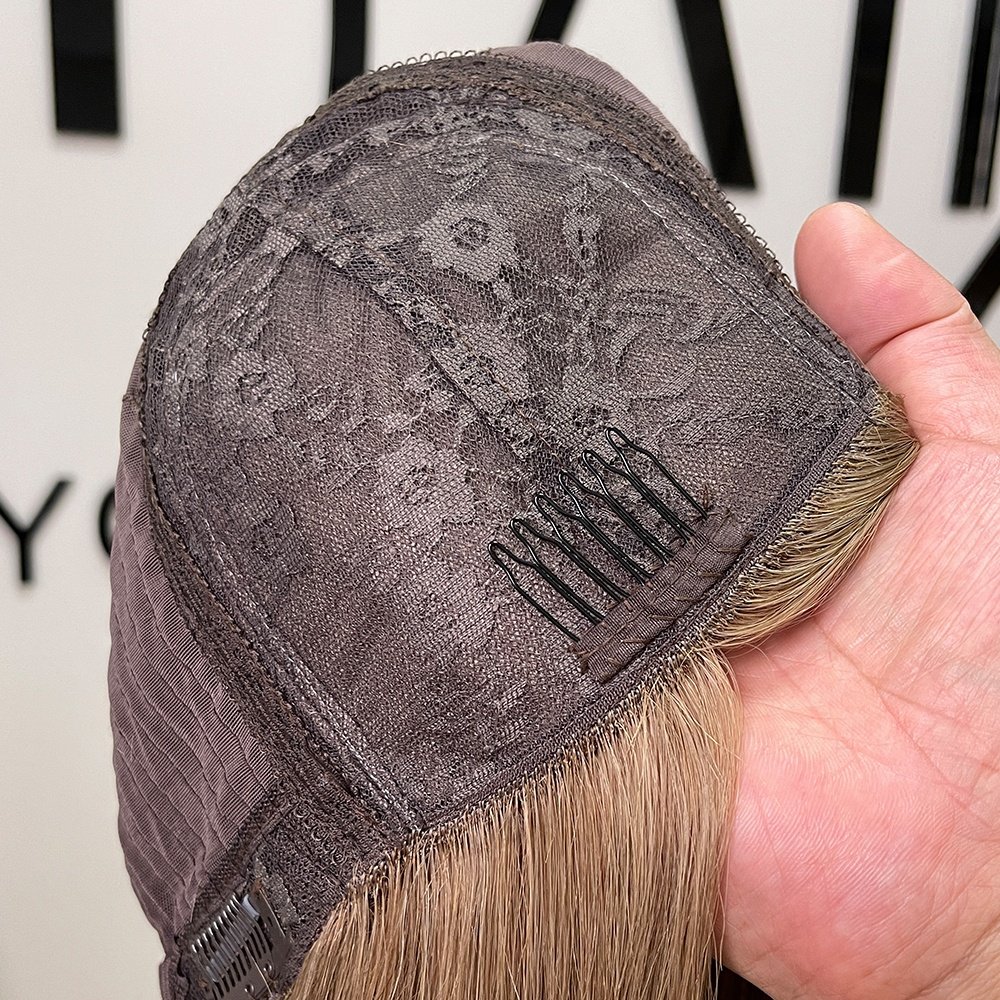 wholesale Qingdao factory brown jewish wig russian hair full cuticle human hair lace handtied jewish wig