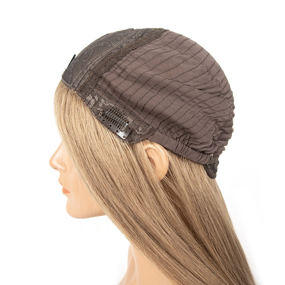 wholesale Qingdao factory brown jewish wig russian hair full cuticle human hair lace handtied jewish wig