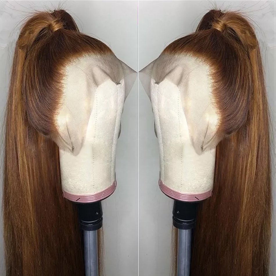 Wholesale Colored Brown Wigs Human Hair Lace Front Full Lace Human Hair Wigs Cheap 4# Color HD Lace Front Wigs For Black Women