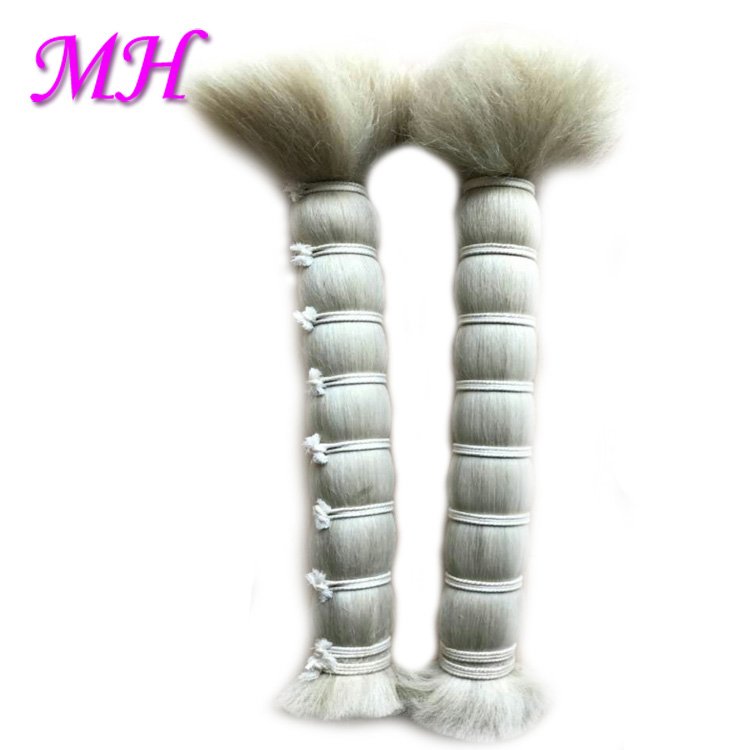 Washed Black\ White\ Grey\ Yak Belly Hair for Wig Washed Yak Hair Bulk Straight Yak Hair