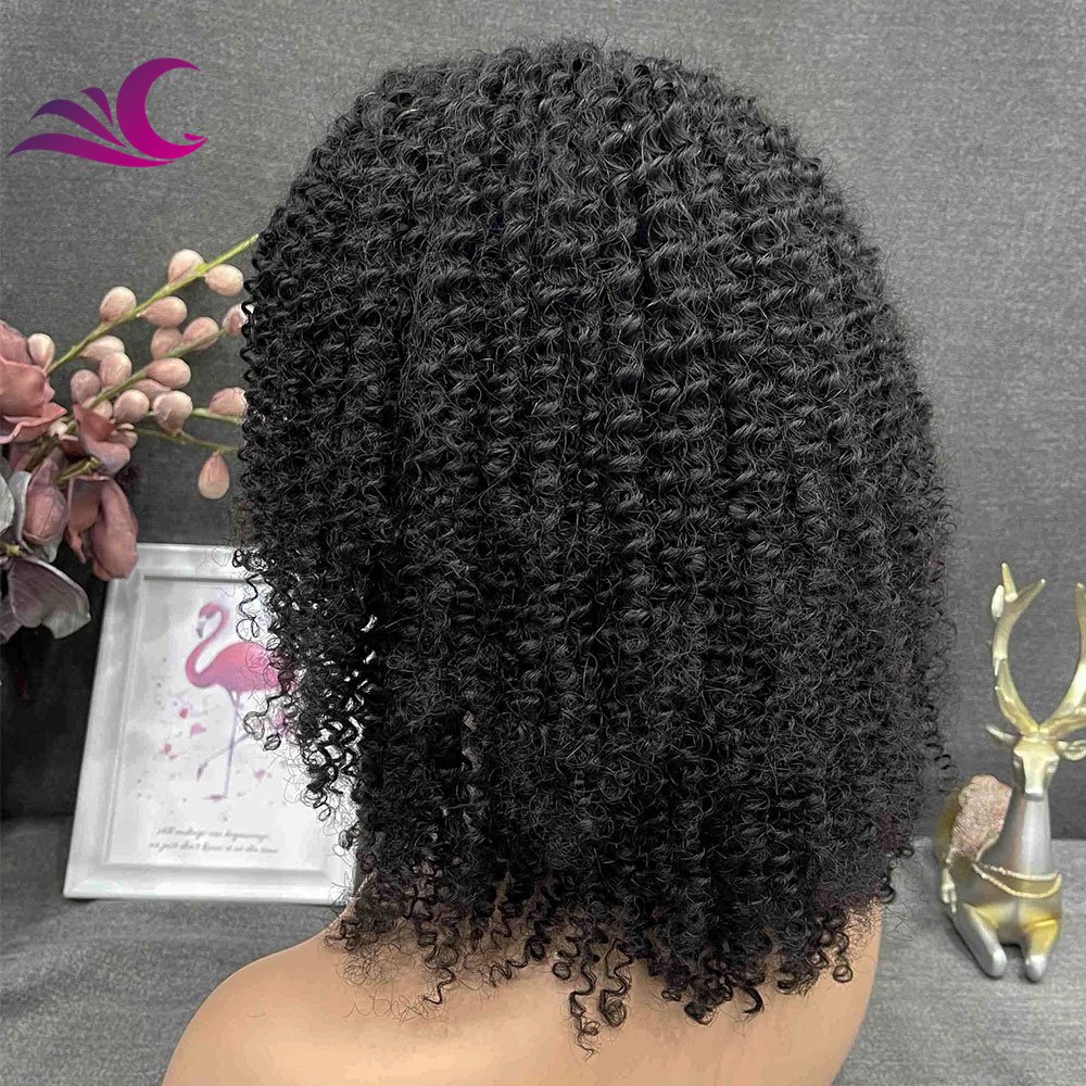Celebrity V Part Curly Glueless Full Head Clip In Half U V part Shape Wig Remy Human Hair Wigs for Black Women