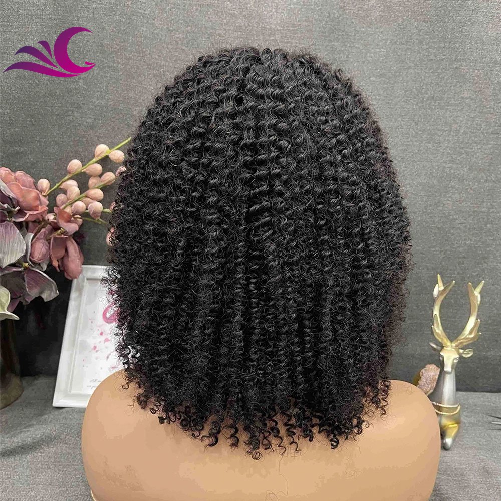 Celebrity V Part Curly Glueless Full Head Clip In Half U V part Shape Wig Remy Human Hair Wigs for Black Women