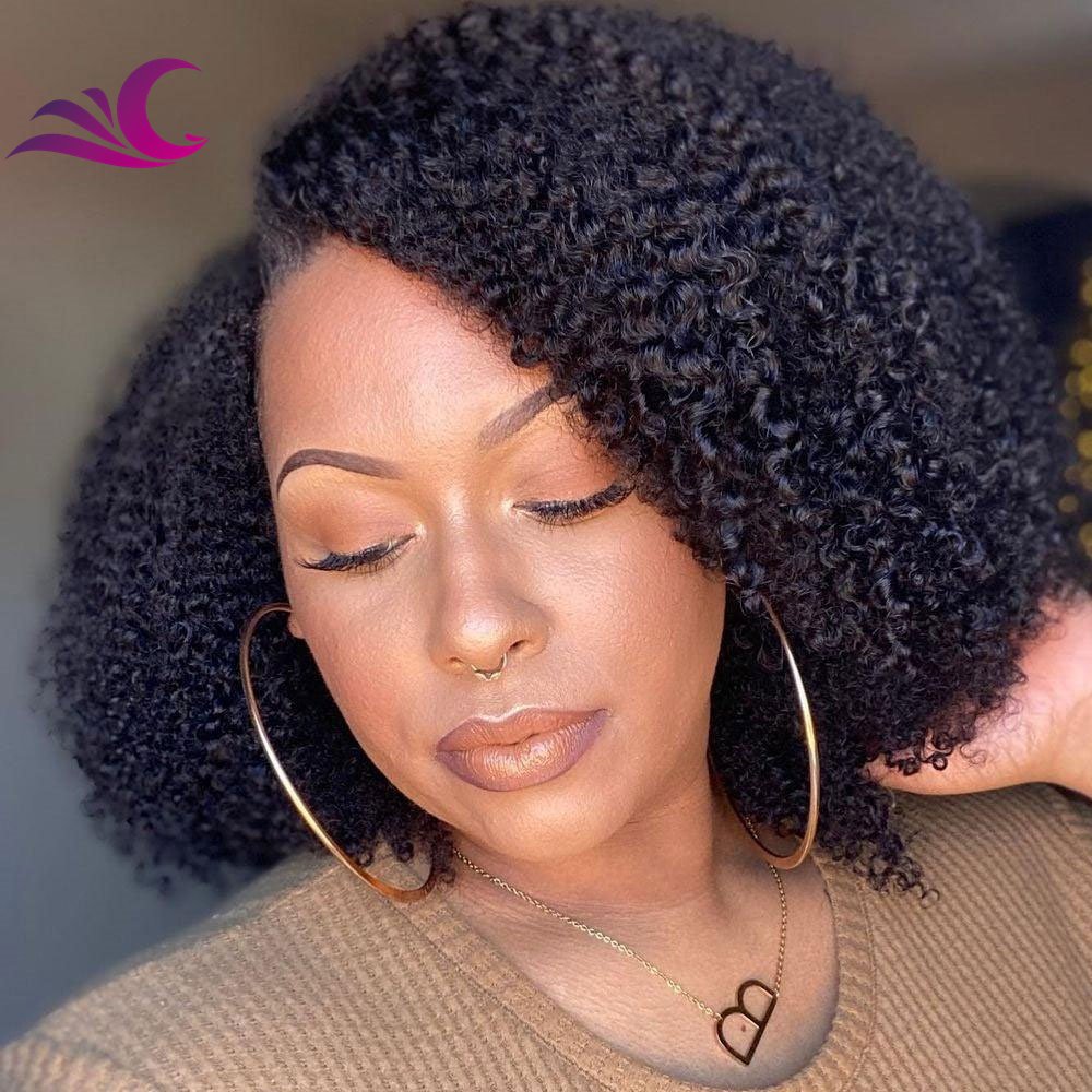 Celebrity V Part Curly Glueless Full Head Clip In Half U V part Shape Wig Remy Human Hair Wigs for Black Women
