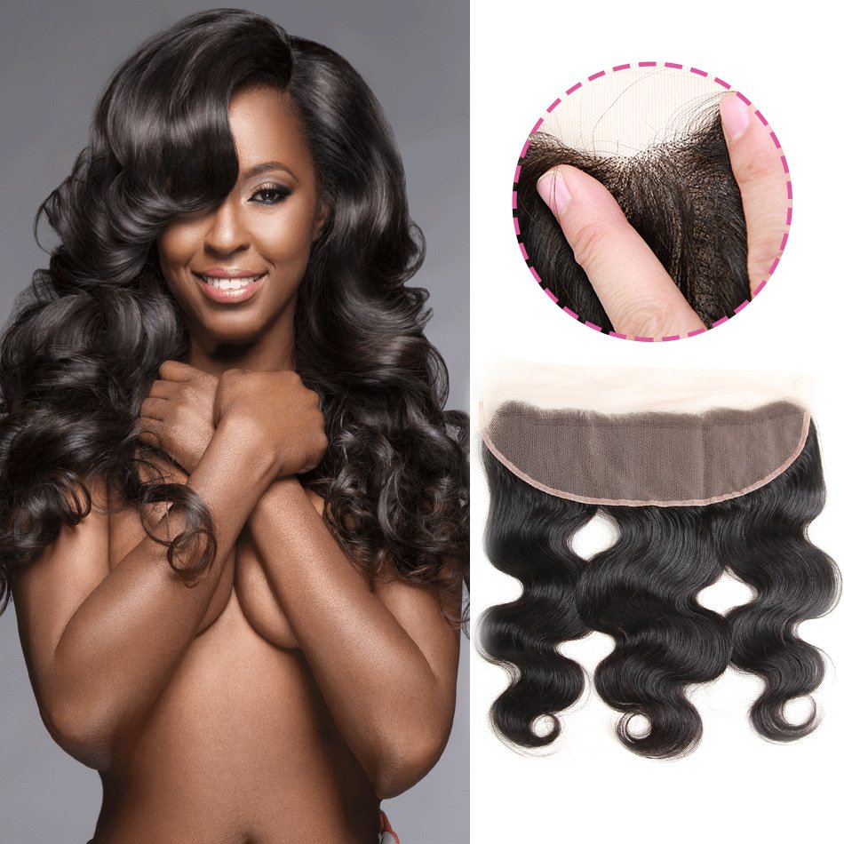 High Quality 13*4 HD Transparent Lace Frontal Natural Color Body Wave Virgin Human Hair Wig with For Black Women
