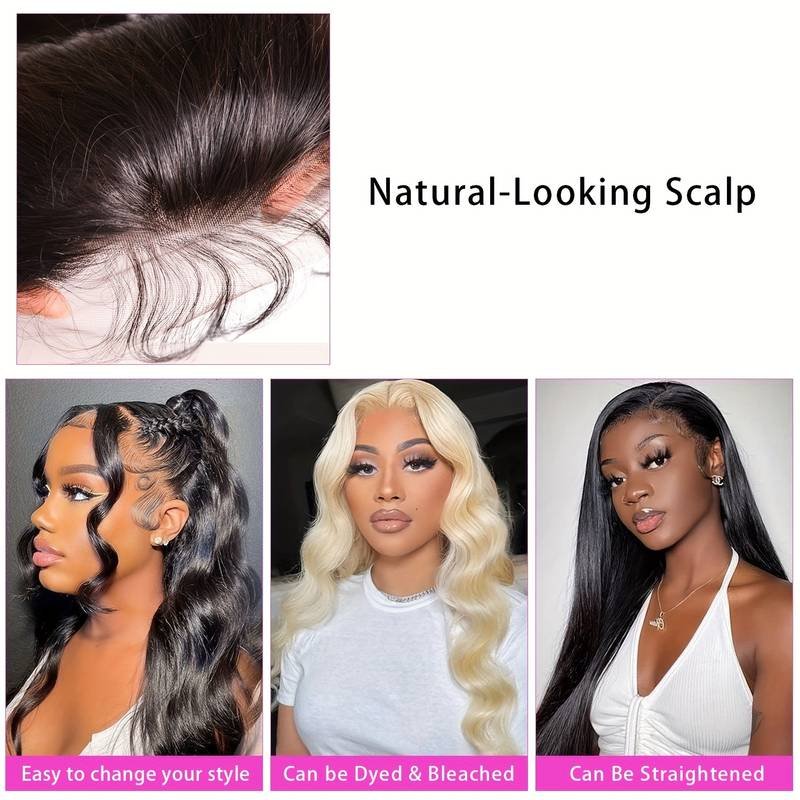 High Quality 13*4 HD Transparent Lace Frontal Natural Color Body Wave Virgin Human Hair Wig with For Black Women
