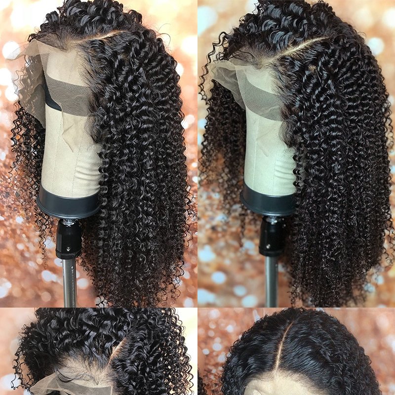 Kinky Curly 13*4 lace front Human Hair Wigs Pre-Plucked Best Selling Brazilian Remy Hair Wigs 150% Density With Baby Hair
