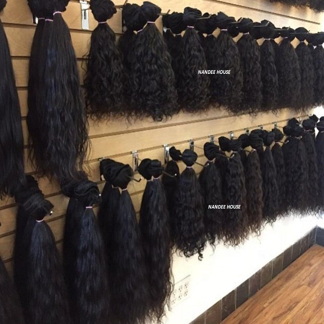 Nandee House Direct Factory Wholesale Hot Selling 10A Natural Indian Curly Virgin Human Extension Clip Raw Virgin Machine Double