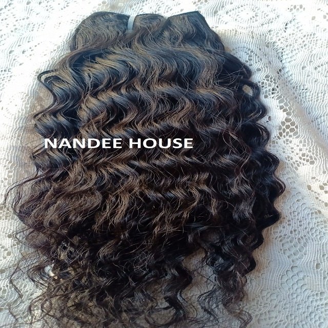 Nandee House Direct Factory Wholesale Hot Selling 10A Natural Indian Curly Virgin Human Extension Clip Raw Virgin Machine Double