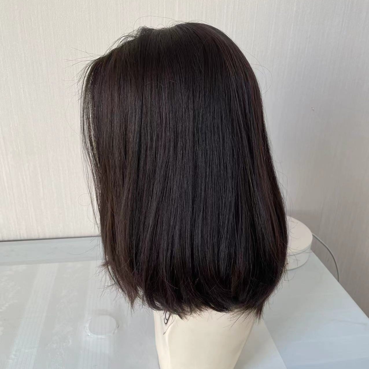 New arrival stock medium length European human hair wig jewish wig kosher wig