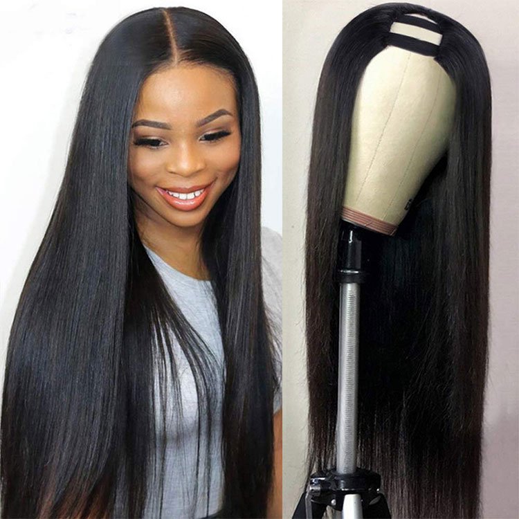 Wholesale indian cuticle aligned 100% Peruvian Bone Straight Lace Front Short Bob U Part Human Hair Wigs