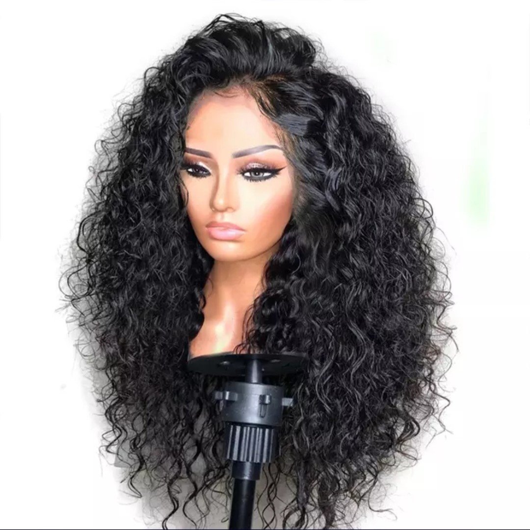 HD Full Lace Front Wig with Burmese Curly Indian 360 Closure Raw Virgin Black Women's Human Hair Extensions