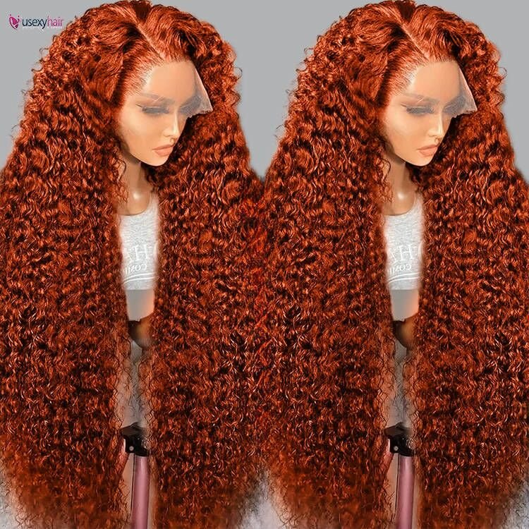 13x6 Ginger Orange 30 40 Inch Brazilian Preplucked Curly Hd Lace Frontal Wig 13x4 Water Wave Lace Front Human Hair Wigs