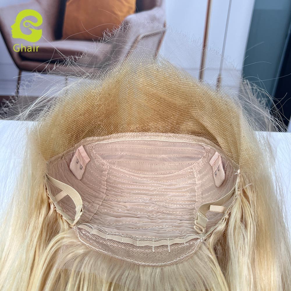 Ghair Natural Lace Front Wig 613 Blonde Human Hair Wigs, HD full lace wig with baby hair, Virgin Hair Wigs For Black Women