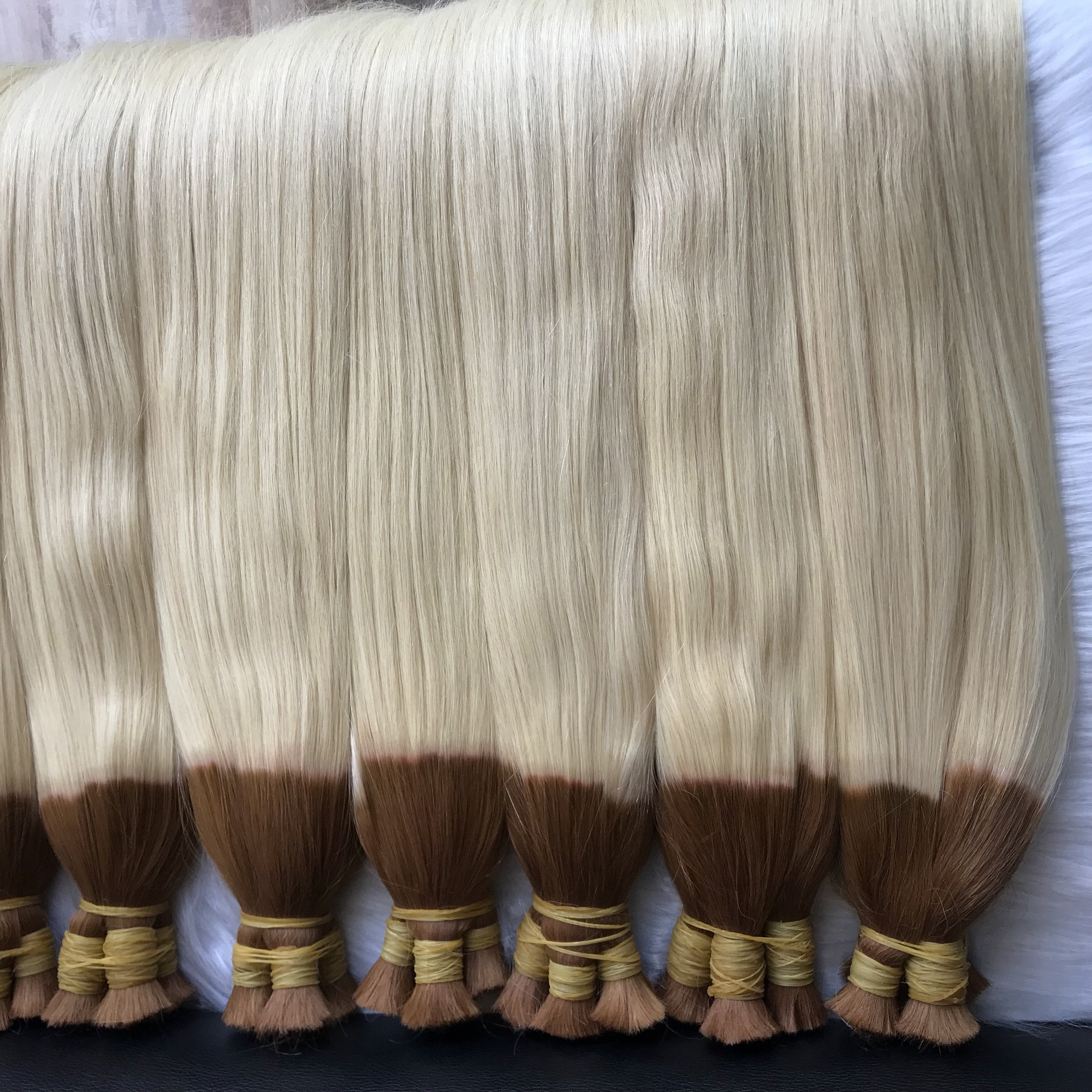 Top Trending Bulk Hair Bundles Straight Ombre Color Raw Vietnamese Hair Cuticle Aligned Hair Extensions