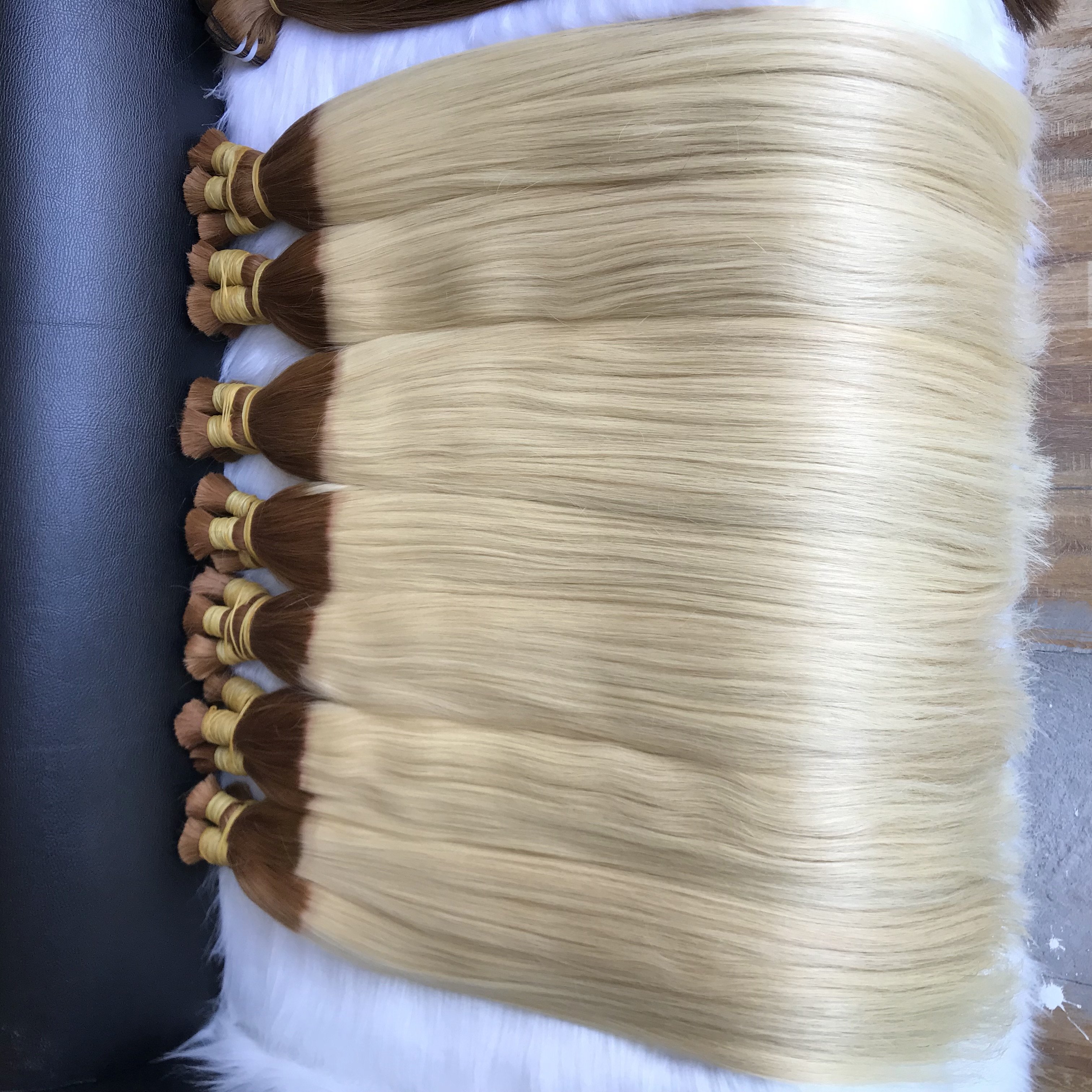 Top Trending Bulk Hair Bundles Straight Ombre Color Raw Vietnamese Hair Cuticle Aligned Hair Extensions