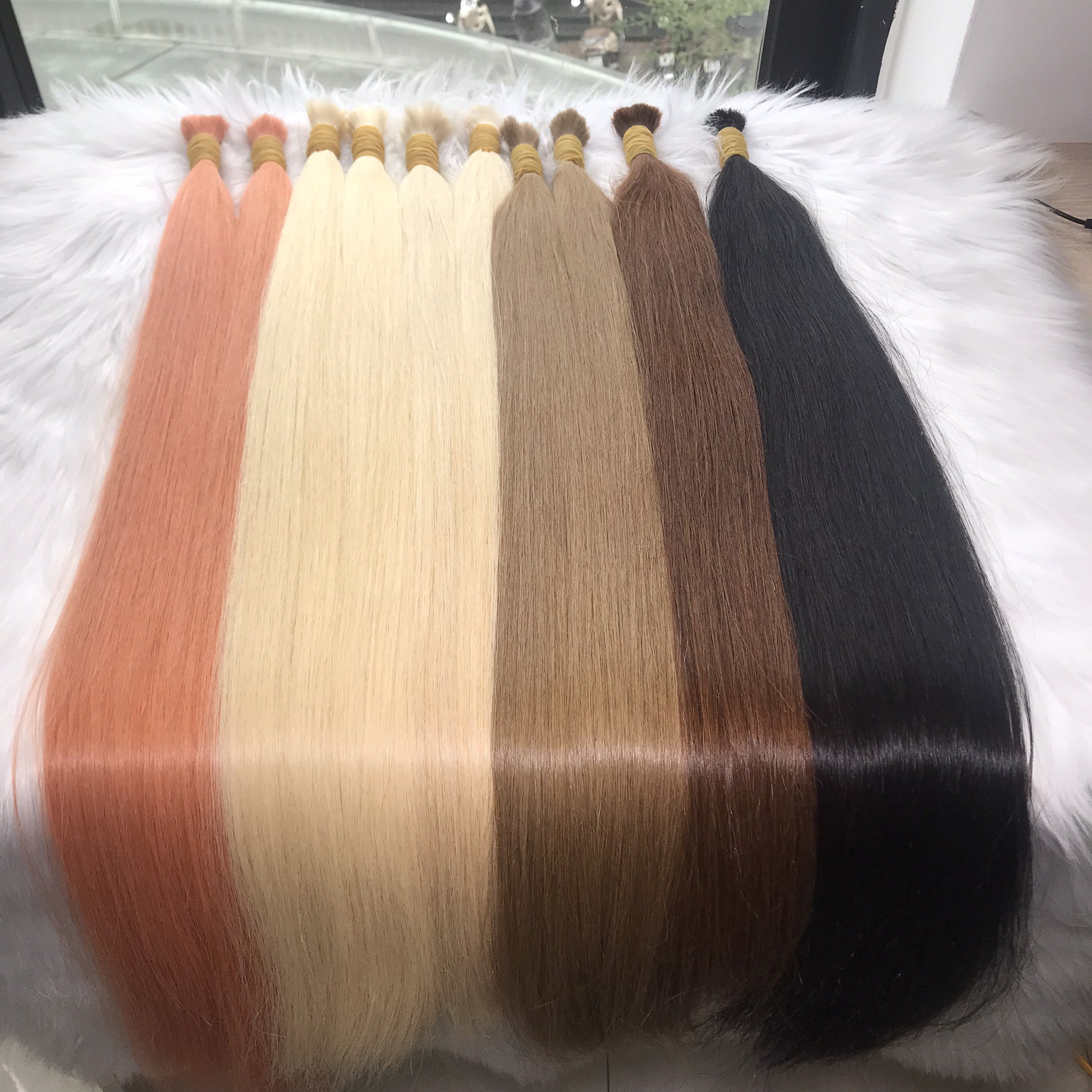 Top Trending Bulk Hair Bundles Straight Ombre Color Raw Vietnamese Hair Cuticle Aligned Hair Extensions