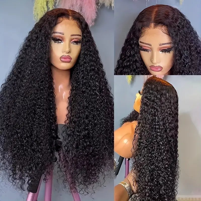 13x4 Lace Front HD Raw Human Hair Wig Glueless Pre-Pluck Water Wave Curly Style Straight Wig for Black Women