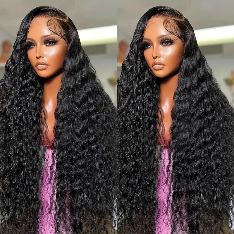 13x4 Lace Front HD Raw Human Hair Wig Glueless Pre-Pluck Water Wave Curly Style Straight Wig for Black Women