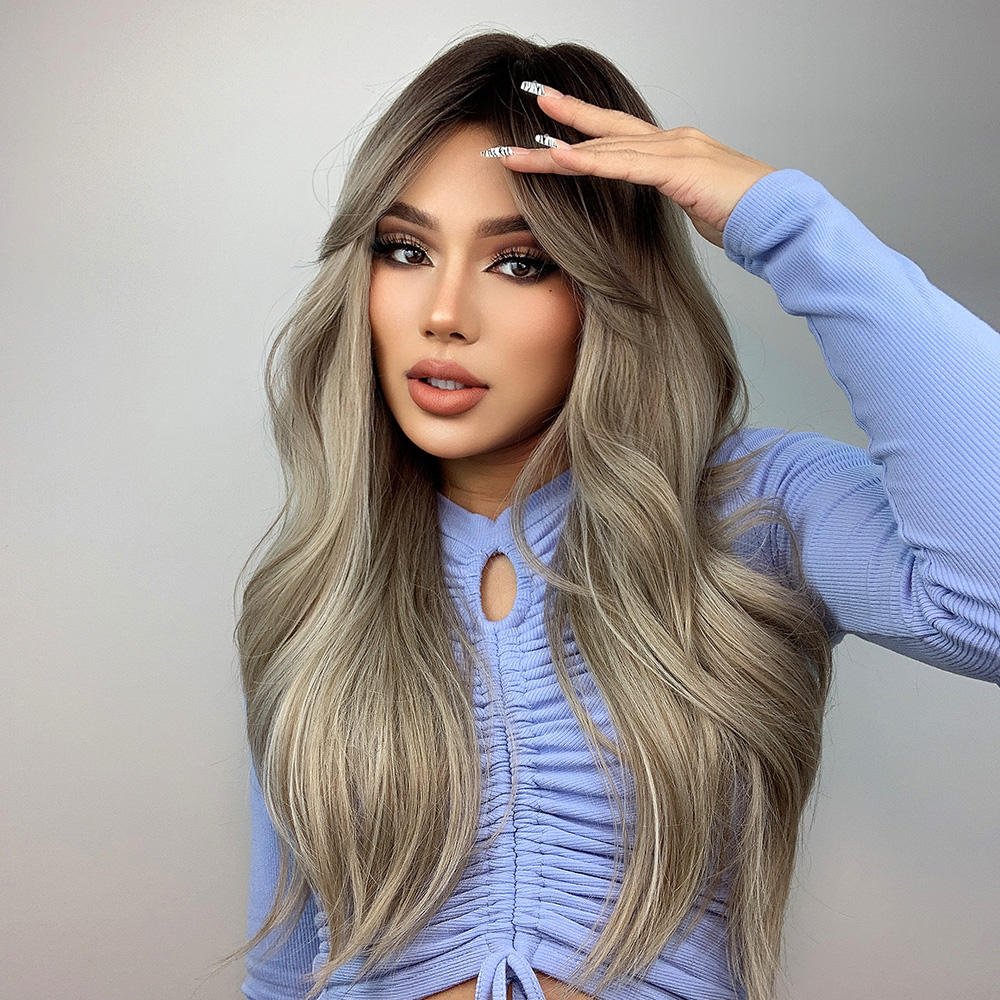 Factory Prices Short Straight Human Hair Wigs for Women Blonde to Brown Ombre Bob Wigs with Bangs Daily