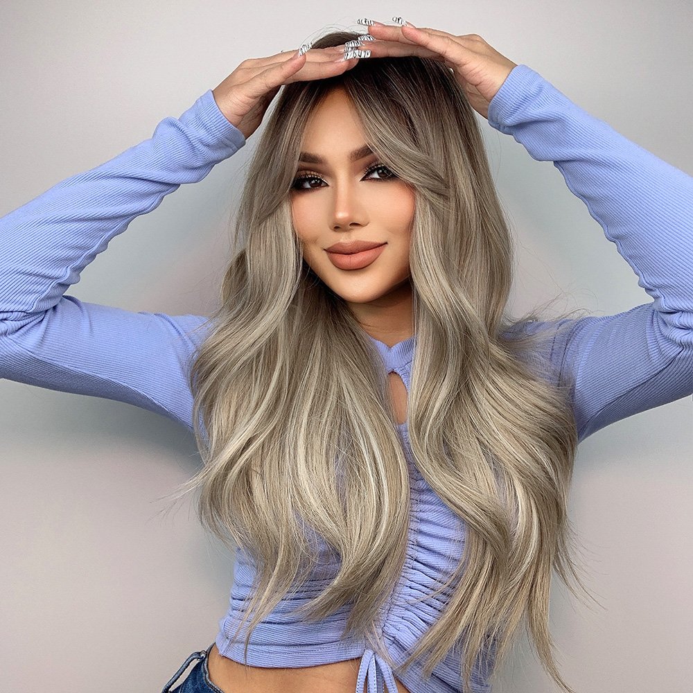 Factory Prices Short Straight Human Hair Wigs for Women Blonde to Brown Ombre Bob Wigs with Bangs Daily