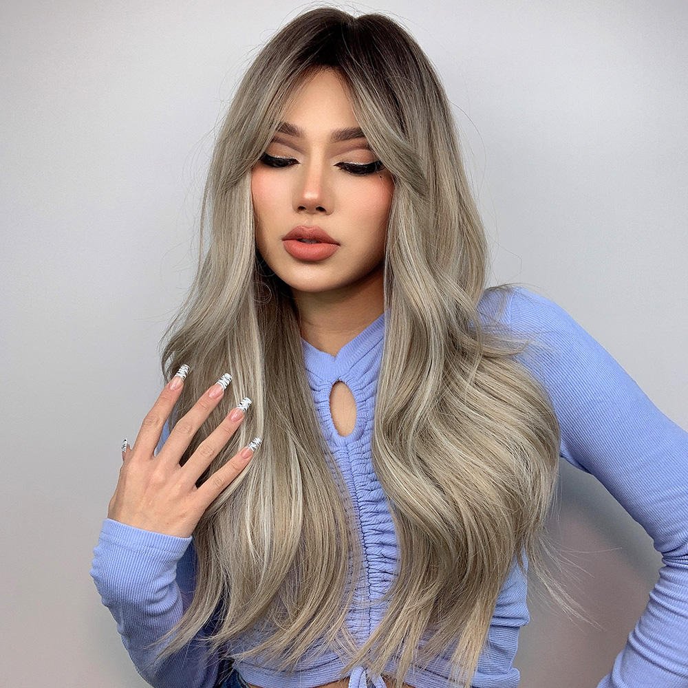 Factory Prices Short Straight Human Hair Wigs for Women Blonde to Brown Ombre Bob Wigs with Bangs Daily