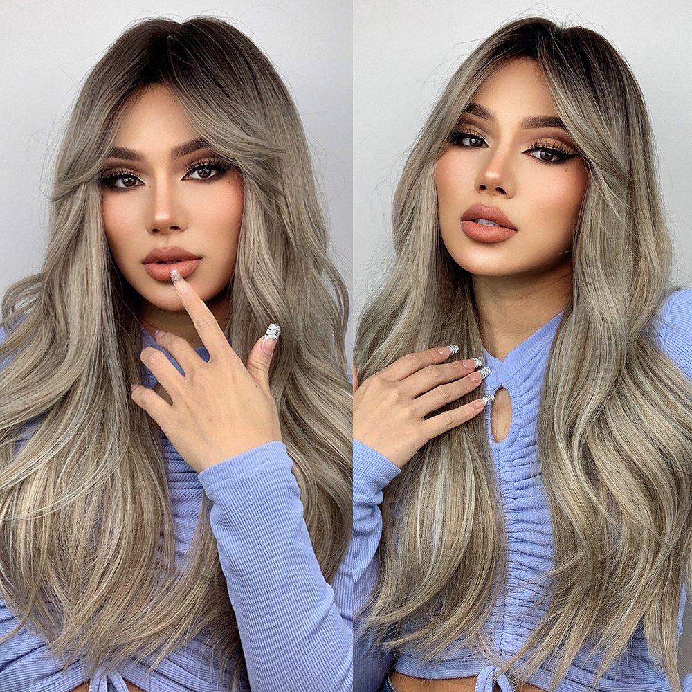 Factory Prices Short Straight Human Hair Wigs for Women Blonde to Brown Ombre Bob Wigs with Bangs Daily