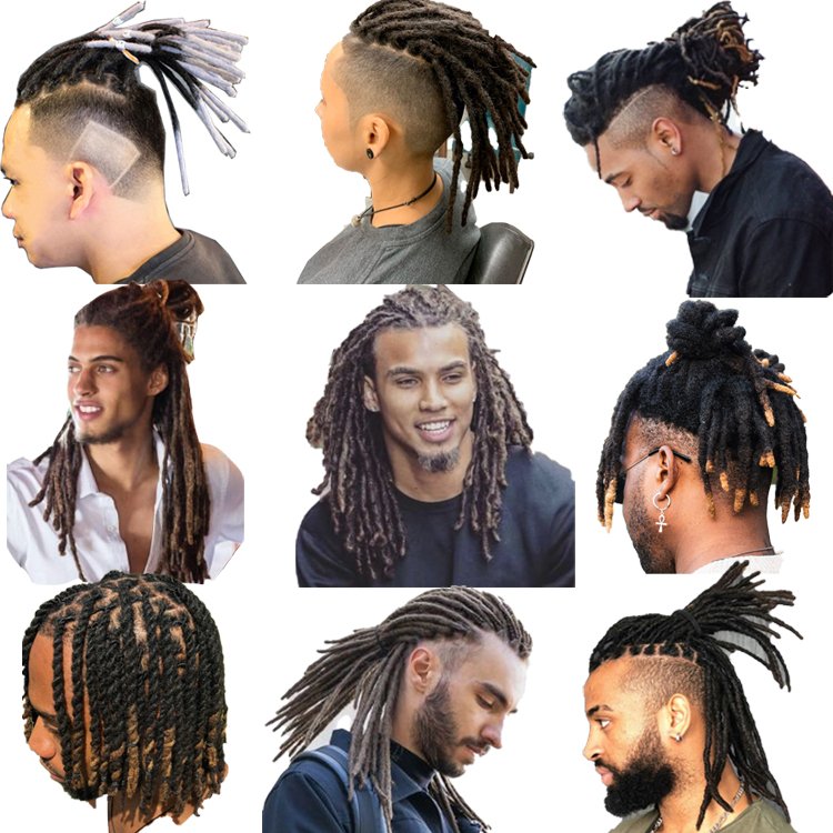 [KAMA dreads] Human hair locs extensions natural short crochet dreadlock wigs for men