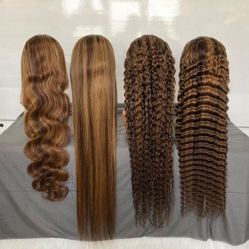 Free Sample 13x4 Brazilian Human Hair Hd Lace Front Wigs 10A Raw Virgin Hair Highlighted Color Wigs For Black Women