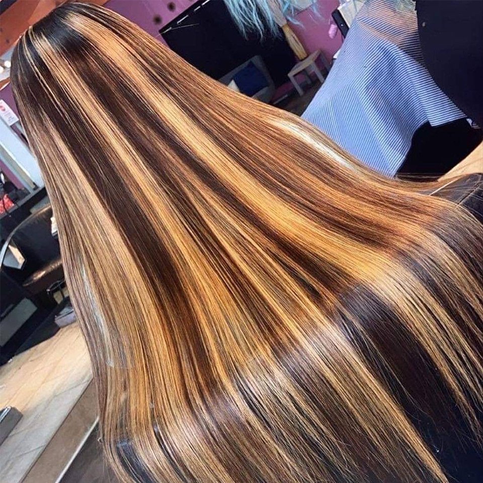 Free Sample 13x4 Brazilian Human Hair Hd Lace Front Wigs 10A Raw Virgin Hair Highlighted Color Wigs For Black Women