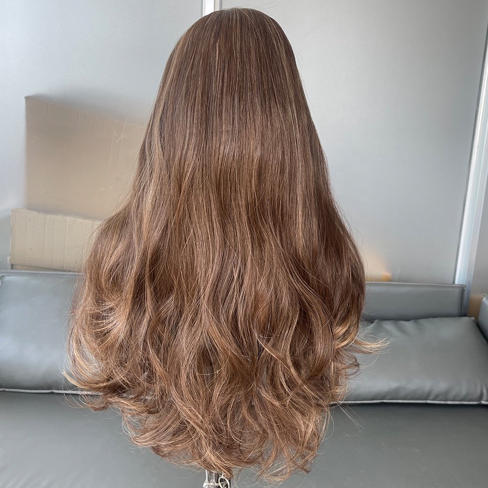 Highlights Futura 13X4 Synthetic Lace Front Wig Pre-Plucked Hairline Long Body Wave Glueless Half Hand Tied Wigs for Black Women