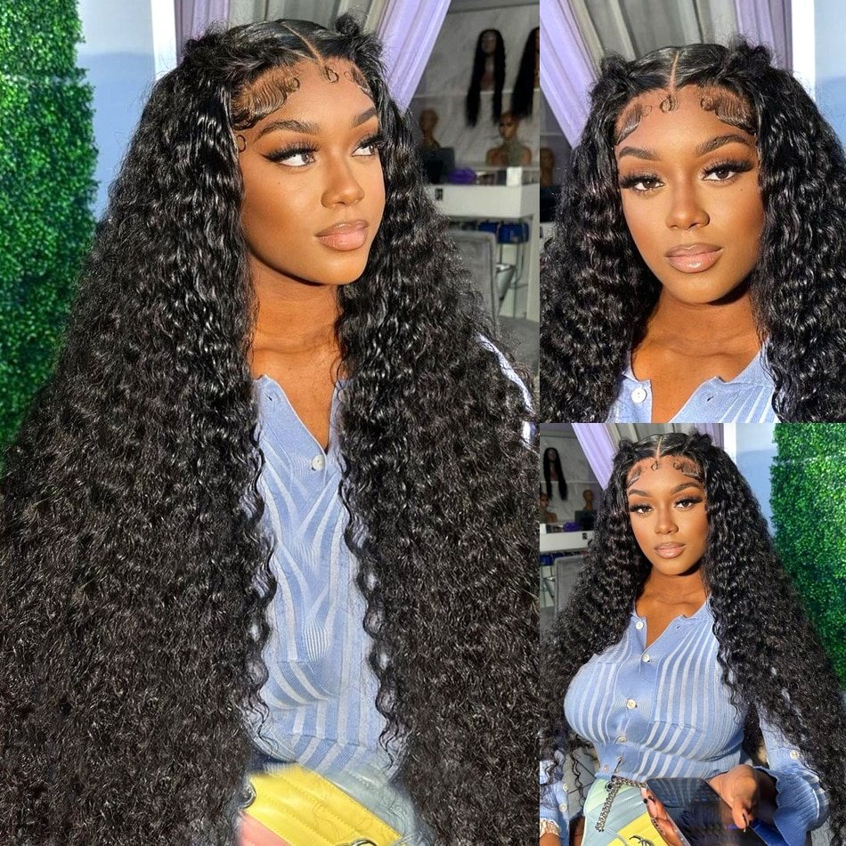 Raw Vietnamese Hair Wig Deep Wave 4x4 Lace Front Human Hair Wigs for Black Women Full Lace Curly Wave Natural Human Hair Wigs