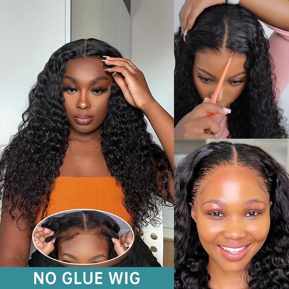 Raw Vietnamese Hair Wig Deep Wave 4x4 Lace Front Human Hair Wigs for Black Women Full Lace Curly Wave Natural Human Hair Wigs