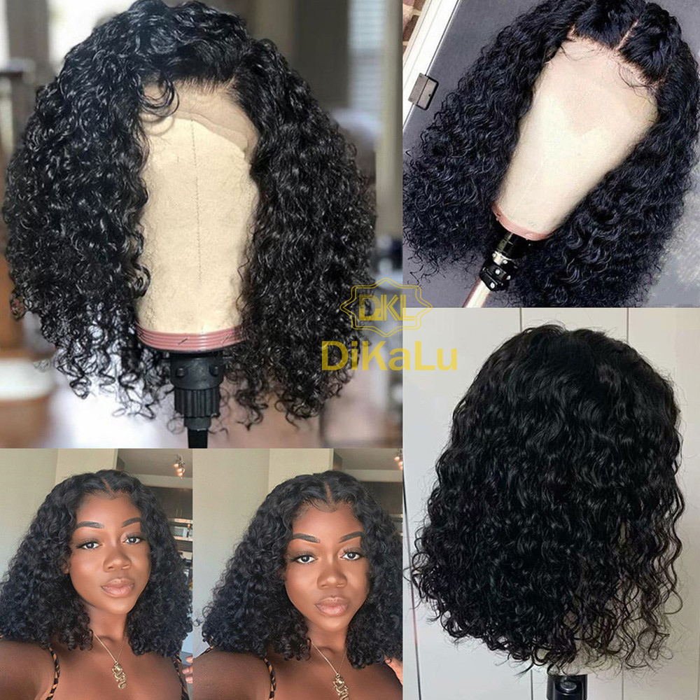 DKL Short Bob Wigs Straight Hair Lace Front Wig For Black Women Highlight Human Hair Wigs