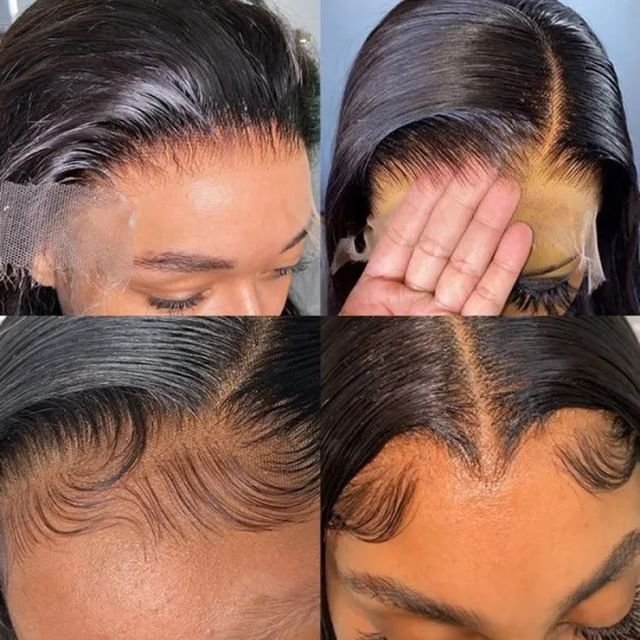 DKL Short Bob Wigs Straight Hair Lace Front Wig For Black Women Highlight Human Hair Wigs