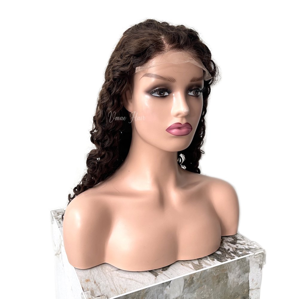 VMAE Custom Virgin Raw Deep Curly Color Human Hair Wig 130% 150% 13*6 6*6 Lace Front Wig HD Transparent Lace Closure Frontal Wig