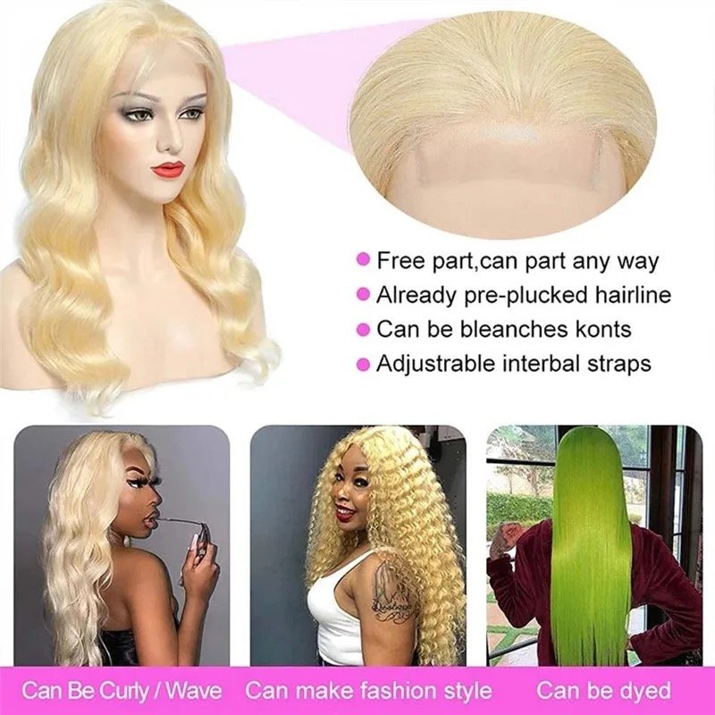 Blonde 613 Hd Lace Front Wig 100% Human Hair Frontal Wig 30 Inch Glueless Blonde 613 Full Lace Wig 13x6 13x4 Hd Lace For Women