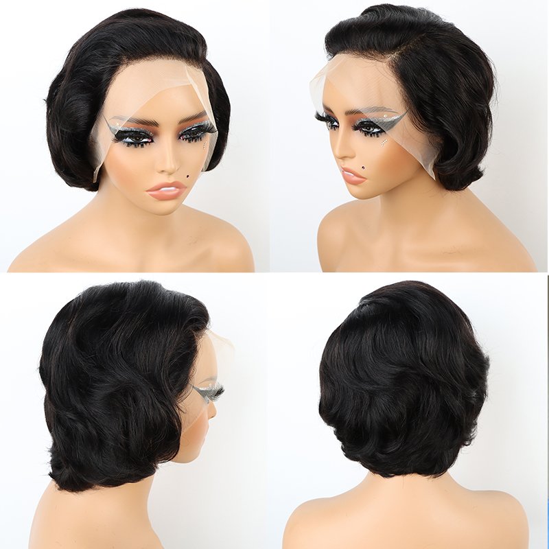 Short pixie Cut 13x4 Lace Front Human Hair Wigs For Black Women Short Bob Wig Human Hair Wigs